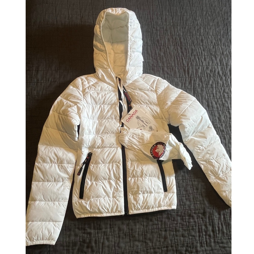 Canada Weathergear Kids White Packable Puffer Jacket Glacier Shield Hooded NEW